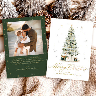 Cartes Pour Fêtes Annuelles Arbre aquarelle Noël Élégant