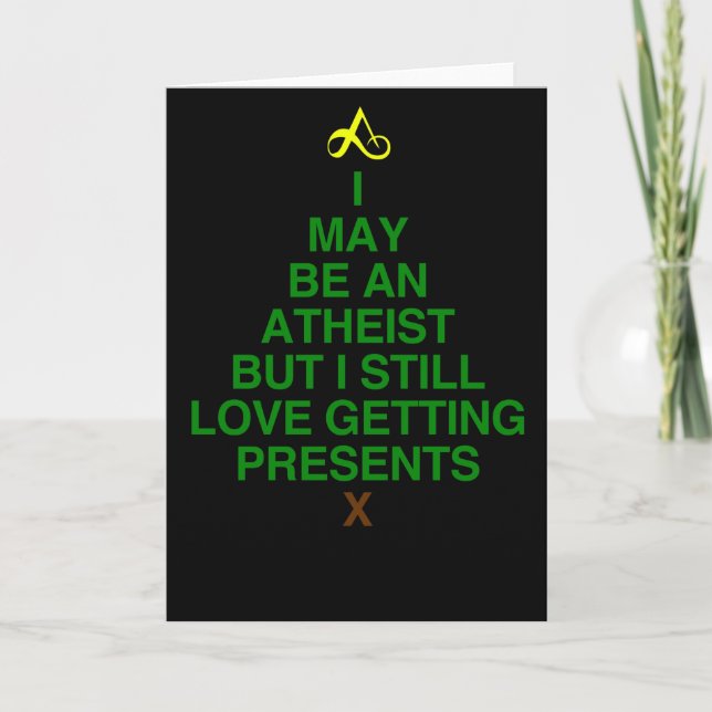 Cartes Pour Fêtes Annuelles Arbre athée de Noël (Devant)