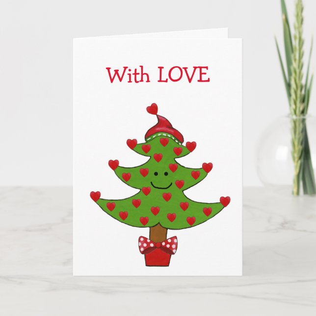Cartes Pour Fêtes Annuelles Arbre cardiaque lunaire (Devant)