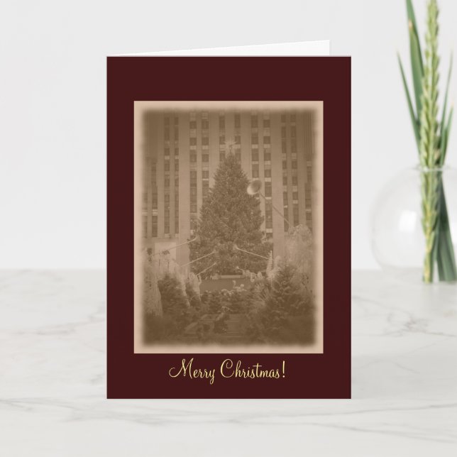 Cartes Pour Fêtes Annuelles Arbre-Cru central de Rockefeller de Joyeux Noël (Devant)