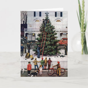 Cartes Pour Fêtes Annuelles Arbre dans le Carré de ville