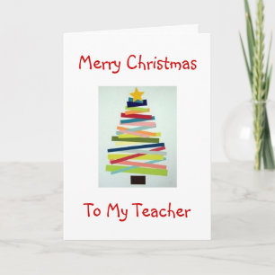 CARTES POUR FÊTES ANNUELLES ARBRE D'ARBRE POUR ENSEIGNANT SPÉCIAL À NOËL