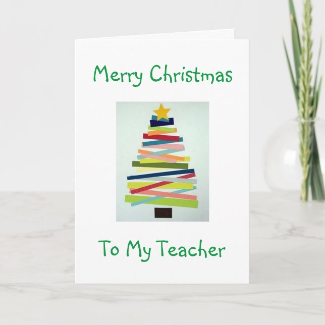 CARTES POUR FÊTES ANNUELLES ARBRE D'ARBRE POUR ENSEIGNANT SPÉCIAL À NOËL (Devant)