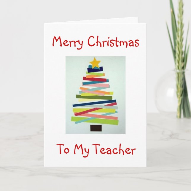 CARTES POUR FÊTES ANNUELLES ARBRE D'ARBRE POUR ENSEIGNANT SPÉCIAL À NOËL (Devant)