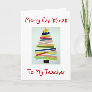CARTES POUR FÊTES ANNUELLES ARBRE D'ARBRE POUR ENSEIGNANT SPÉCIAL À NOËL