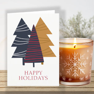 Cartes Pour Fêtes Annuelles Arbre de Bois Moderne Thème Noël Personnalisé