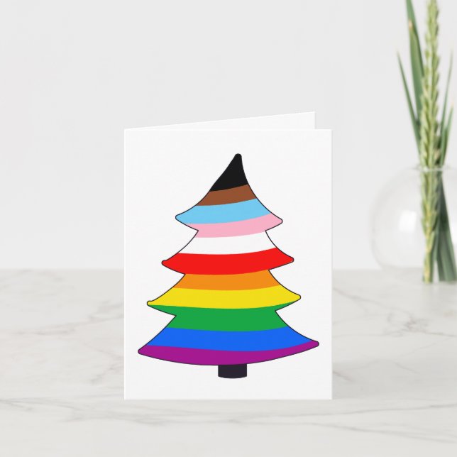 Cartes Pour Fêtes Annuelles Arbre de Holigay fierté LGBTQ+ INCLUSIF (Devant)