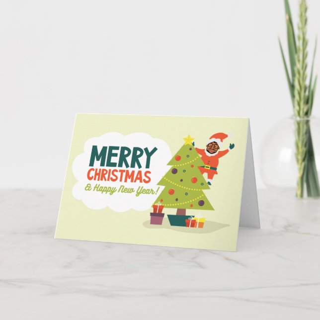 Cartes Pour Fêtes Annuelles Arbre de Noël (Devant)
