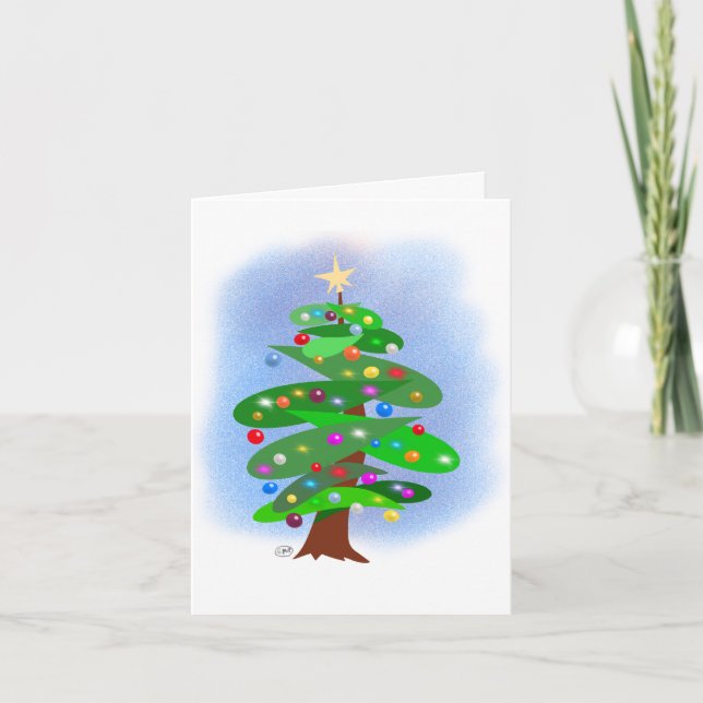 Cartes Pour Fêtes Annuelles Arbre de Noël (Devant)
