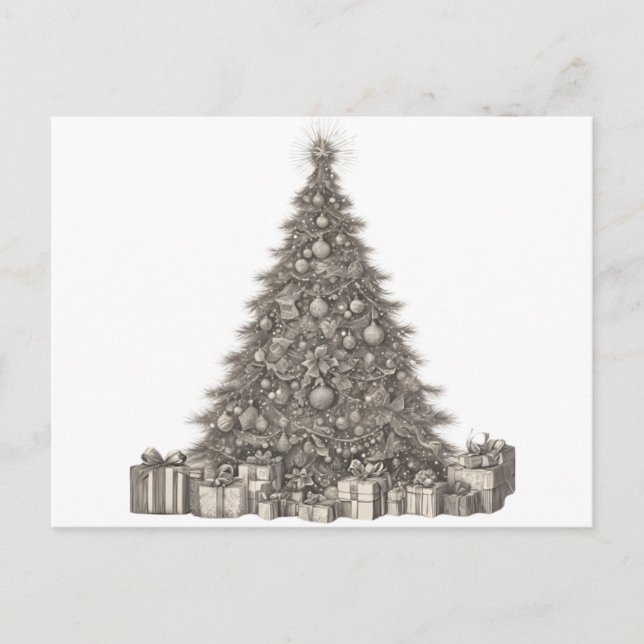 Cartes Pour Fêtes Annuelles Arbre de Noël (Devant)