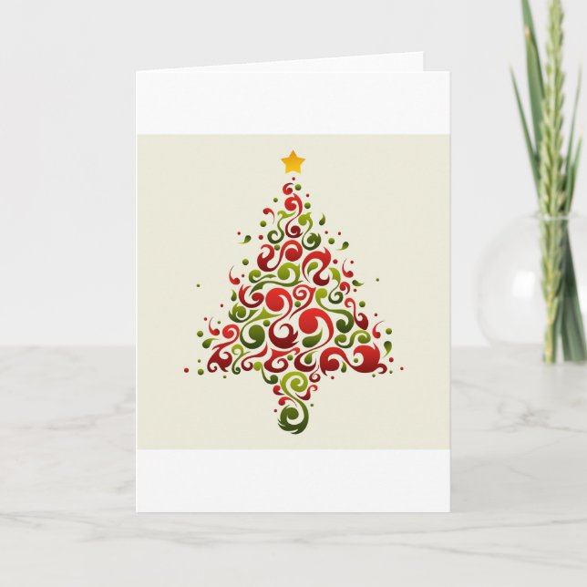 Cartes Pour Fêtes Annuelles Arbre de Noël (Devant)
