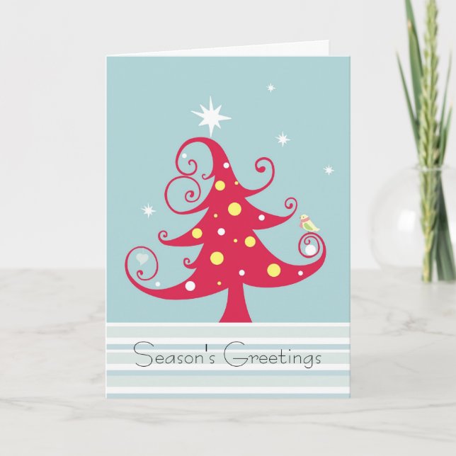 Cartes Pour Fêtes Annuelles Arbre de Noël (Devant)