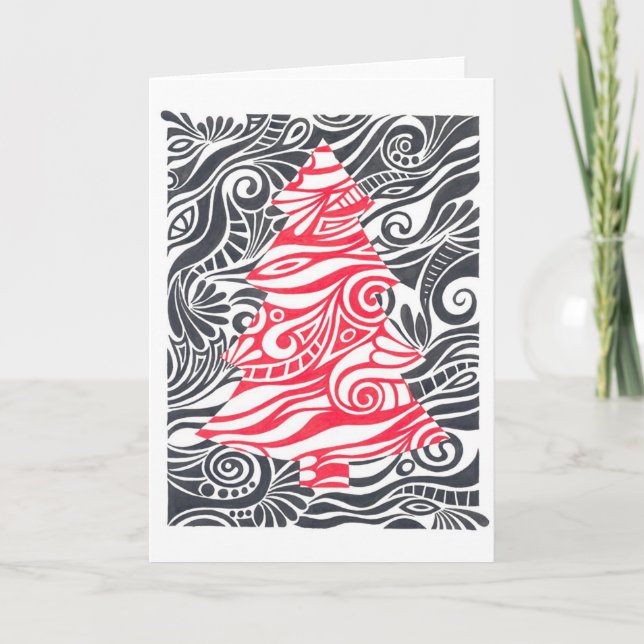 Cartes Pour Fêtes Annuelles Arbre de Noël (Devant)