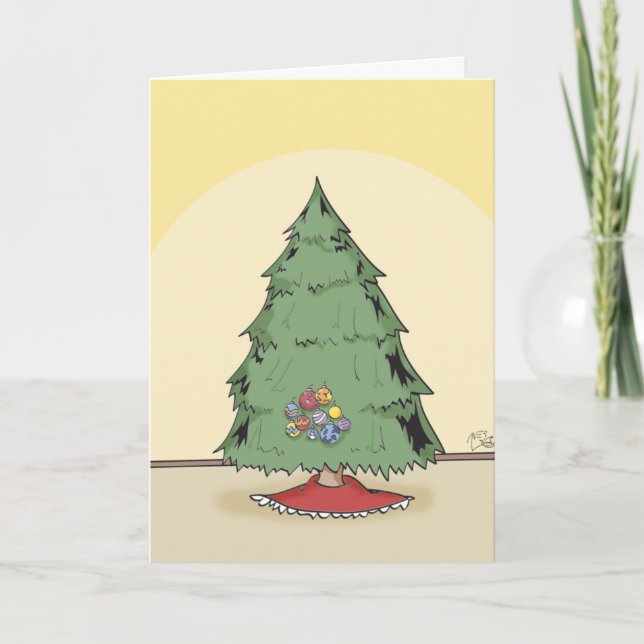 Cartes Pour Fêtes Annuelles Arbre de Noël (Devant)