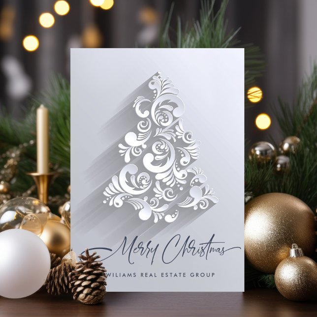 Cartes Pour Fêtes Annuelles Arbre de Noël 3D Ornament Salutation d'entreprise (Créateur téléchargé)