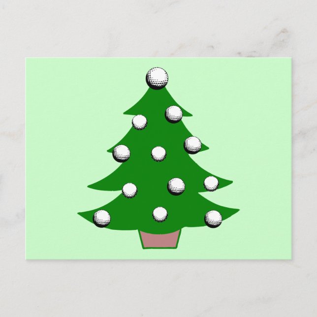 Cartes Pour Fêtes Annuelles Arbre de Noël à balle de golf (Devant)