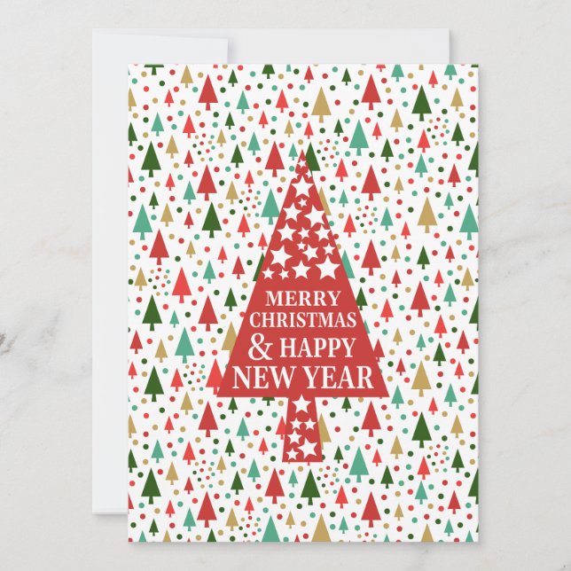 Cartes Pour Fêtes Annuelles Arbre de Noël à customiser (Devant)