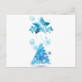 Cartes Pour Fêtes Annuelles Arbre de Noël à griffes avec ballons d'étoiles
