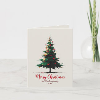 Cartes Pour Fêtes Annuelles Arbre de Noël abstrait aquarelle artistique