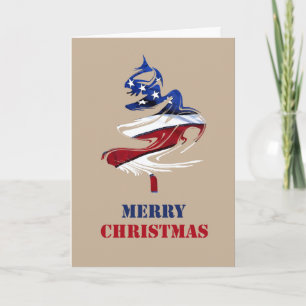 Cartes Pour Fêtes Annuelles Arbre de Noël américain patriotique militaire
