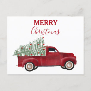 Cartes Pour Fêtes Annuelles Arbre de Noël Antique Picket Camion Xmas