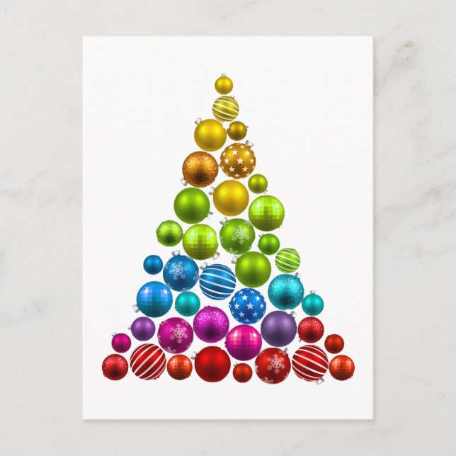 Cartes Pour Fêtes Annuelles Arbre de Noël Arc-en-ciel (Devant)