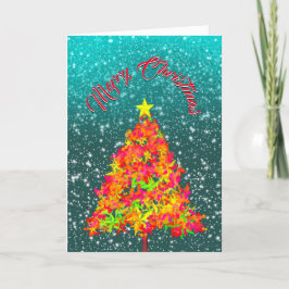 Cartes Pour Fêtes Annuelles Arbre de Noël aux étoiles