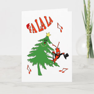 Cartes Pour Fêtes Annuelles Arbre de Noël avec langouste / Homard