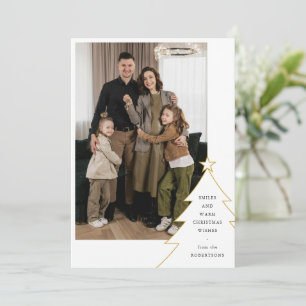 Cartes Pour Fêtes Annuelles Arbre de Noël avec photo de famille simple