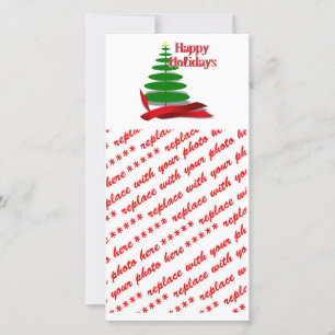 Cartes Pour Fêtes Annuelles Arbre de Noël avec ruban rouge