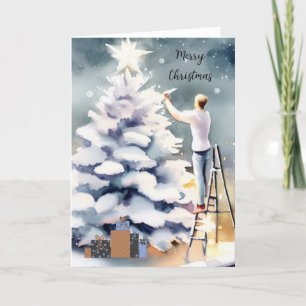 Cartes Pour Fêtes Annuelles Arbre de Noël blanc
