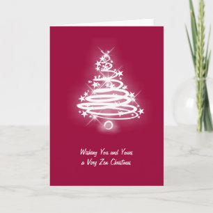 Cartes Pour Fêtes Annuelles Arbre de Noël blanc de zen