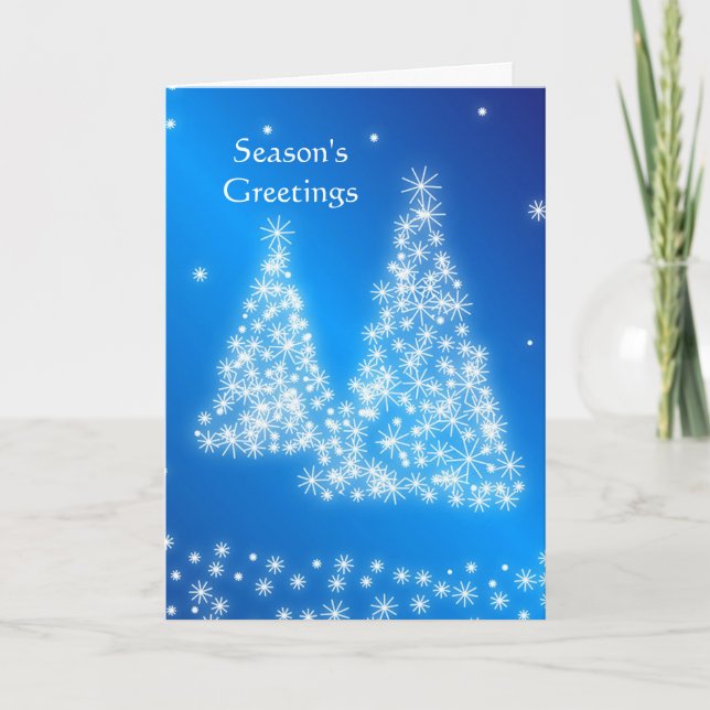 Cartes Pour Fêtes Annuelles Arbre de Noël bleu affaires (Devant)