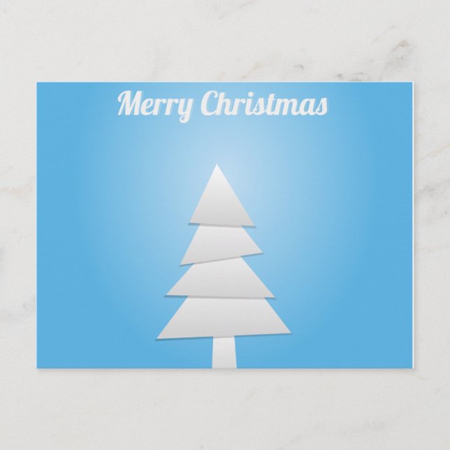 Cartes Pour Fêtes Annuelles Arbre de Noël bleu et blanc (Devant)