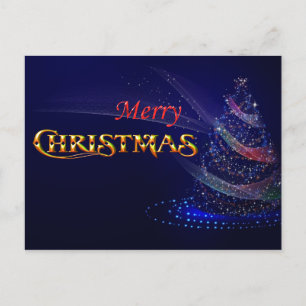 Cartes Pour Fêtes Annuelles Arbre de Noël bleu Joyeux Noël