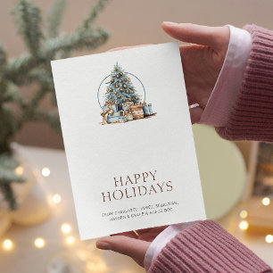 Cartes Pour Fêtes Annuelles Arbre de Noël bleu personnalisé