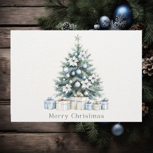 Cartes Pour Fêtes Annuelles Arbre de Noël bleu vert