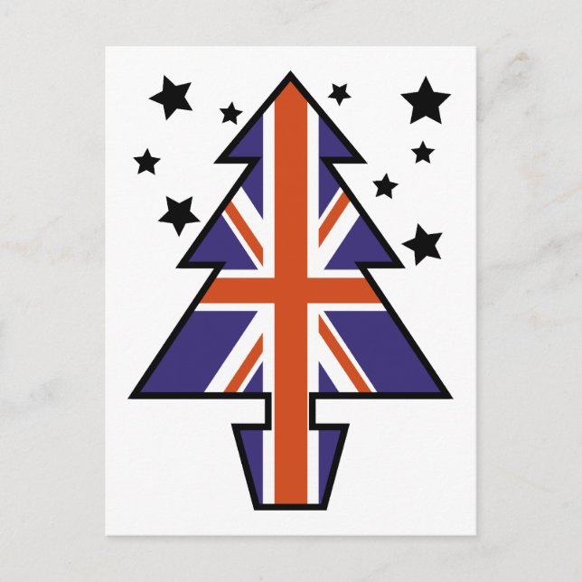 Cartes Pour Fêtes Annuelles Arbre de Noël britannique (Devant)