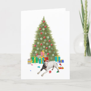 Cartes Pour Fêtes Annuelles Arbre de Noël Bull Terrier