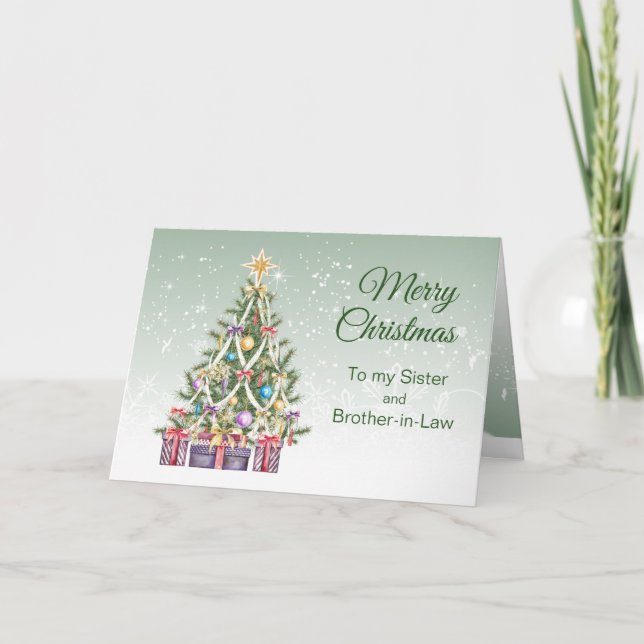 Cartes Pour Fêtes Annuelles Arbre de Noël, cadeaux, Soeur & Belle-soeur (Devant)