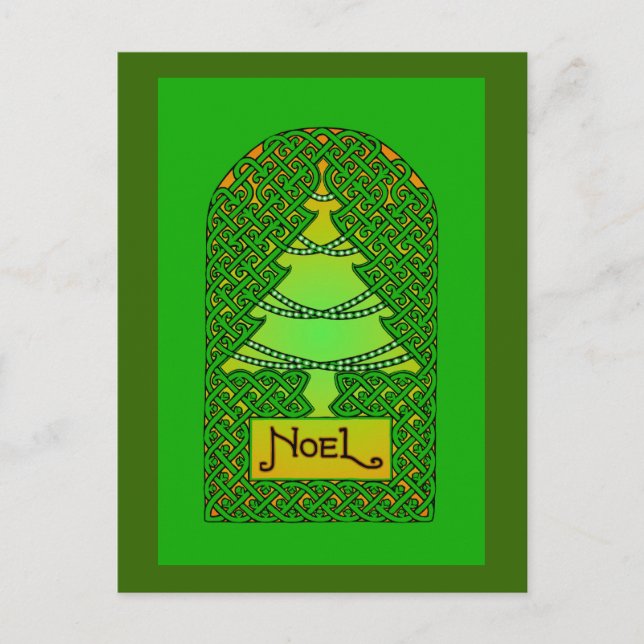 Cartes Pour Fêtes Annuelles Arbre de Noël celtique - Vert (Devant)