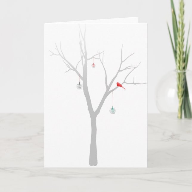 Cartes Pour Fêtes Annuelles Arbre de Noël clairsemé (Devant)
