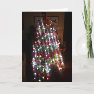 Cartes Pour Fêtes Annuelles Arbre de Noël classique avec lumières blanches