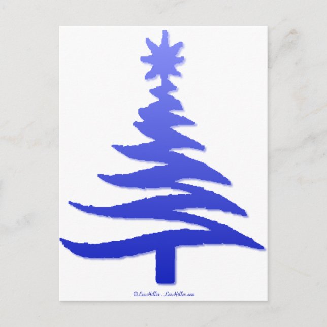 Cartes Pour Fêtes Annuelles Arbre de Noël Cobalt bleu (Devant)