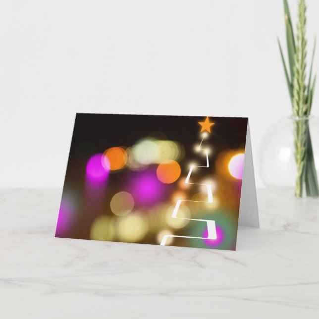 Cartes Pour Fêtes Annuelles Arbre de Noël coloré moderne (Devant)