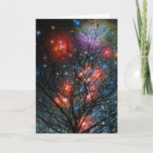 Cartes Pour Fêtes Annuelles Arbre de Noël cosmique