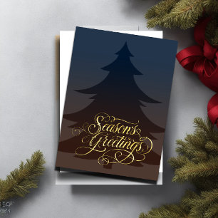 Cartes Pour Fêtes Annuelles Arbre de Noël couleur et Bonnes Fêtes Brown