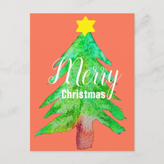 Cartes Pour Fêtes Annuelles Arbre de Noël couleurs funèbres modernes (Devant)