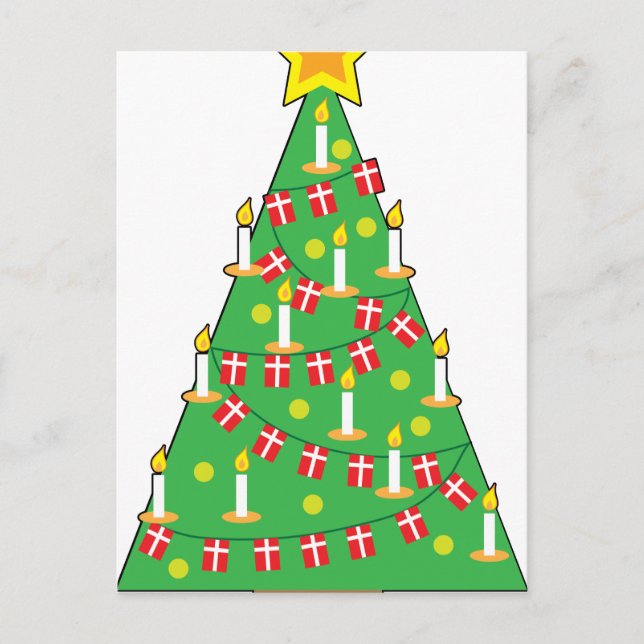 Cartes Pour Fêtes Annuelles Arbre de Noël danois (Devant)