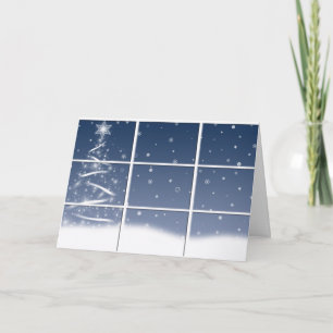 Cartes Pour Fêtes Annuelles Arbre de Noël dans la fenêtre d'hiver